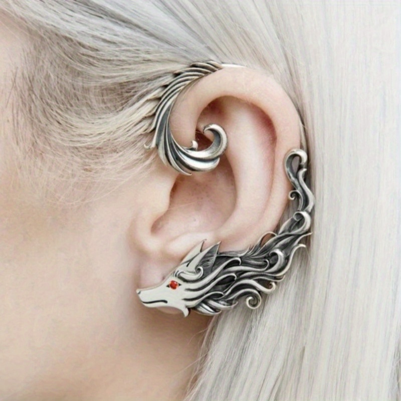 Bohemian Wolf Ear Cuff Copper Wolf Head Wrap